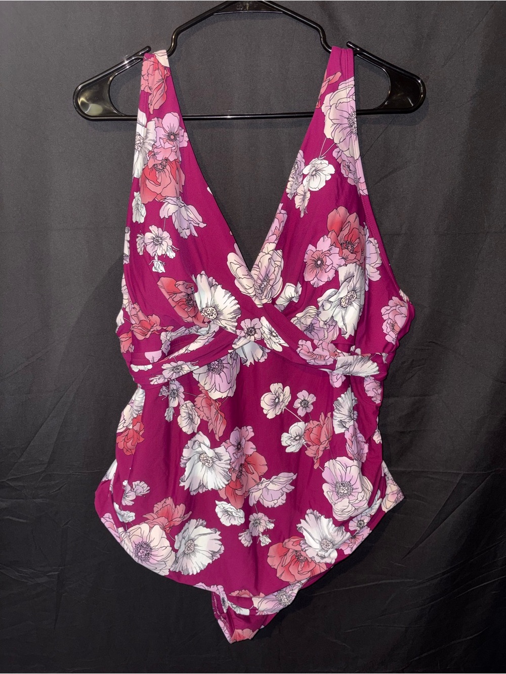 Freshwater Floral Crossover One Piece Swimsuit